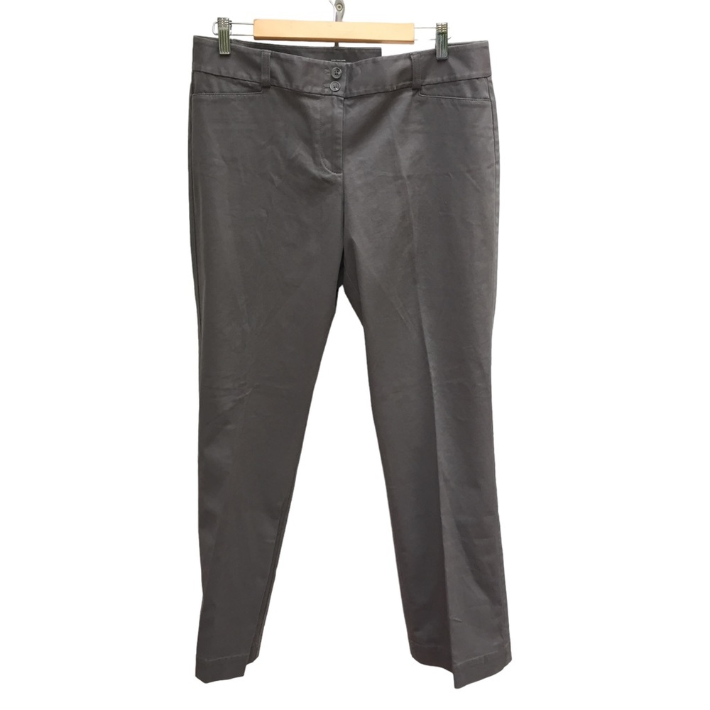 Loft Original Trouser Gray NWT Size 10 Flat Front, Front & Back Pockets